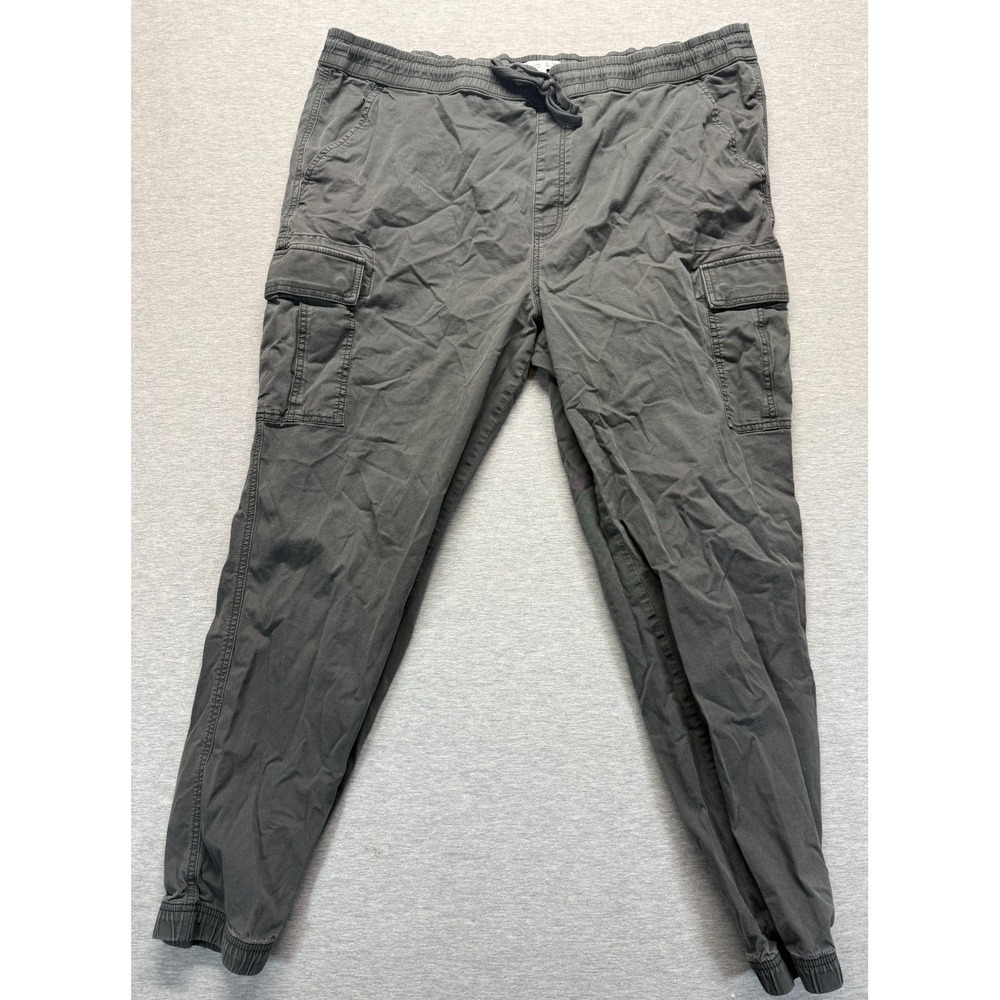 Sonoma Goods For Life Joggers Pants Men 2XLT Gray Cotton Cargo Pocket Drawstring